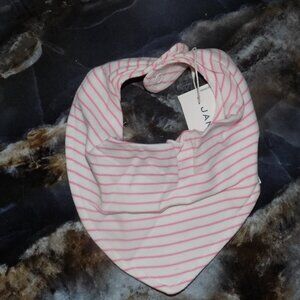 Janie and Jack Pink/White Striped Bandana Bib Size OS/NB NEW